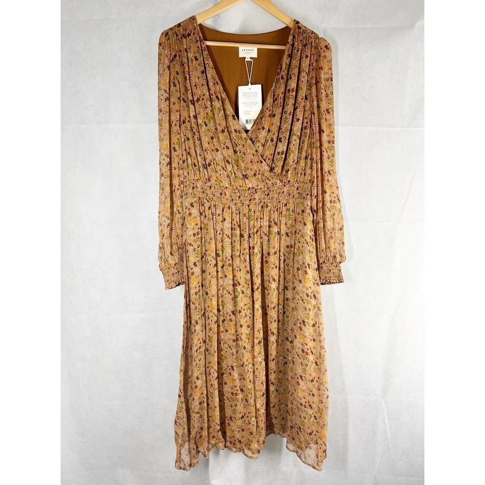 Sezane Abele Floral Midi Dress Size US 10